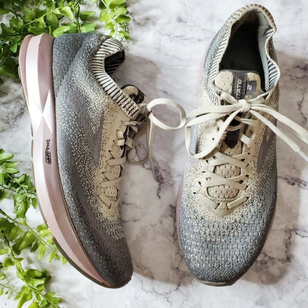 Brooks Gray and Cream Athletic Shoes